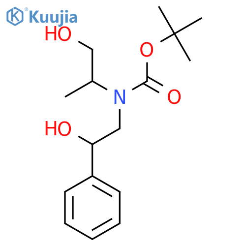 tert-butyl N-(2-hydroxy-2-phenylethyl)-N-(1-hydroxypropan-2-yl)carbamate structure