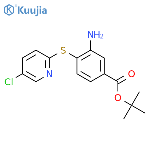 tert-butyl 3-amino-4-(5-chloropyridin-2-yl)sulfanylbenzoate structure