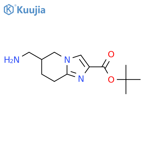 tert-butyl 6-(aminomethyl)-5H,6H,7H,8H-imidazo1,2-apyridine-2-carboxylate structure