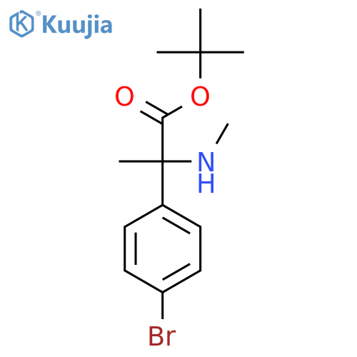 Tert-butyl 2-(4-bromophenyl)-2-(methylamino)propanoate structure