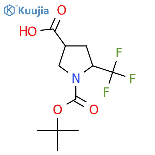 (3R,5R)-1-tert-butoxycarbonyl-5-(trifluoromethyl)pyrrolidine-3-carboxylic acid structure