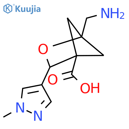 1-(aminomethyl)-3-(1-methyl-1H-pyrazol-4-yl)-2-oxabicyclo[2.1.1]hexane-4-carboxylic acid structure
