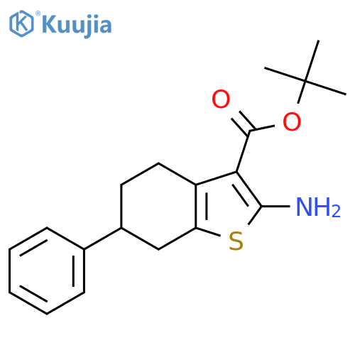 Tert-butyl 2-amino-6-phenyl-4,5,6,7-tetrahydro-1-benzothiophene-3-carboxylate structure
