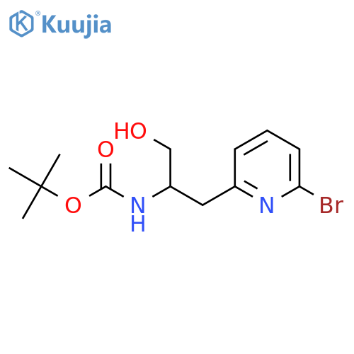 tert-butyl N-1-(6-bromopyridin-2-yl)-3-hydroxypropan-2-ylcarbamate structure
