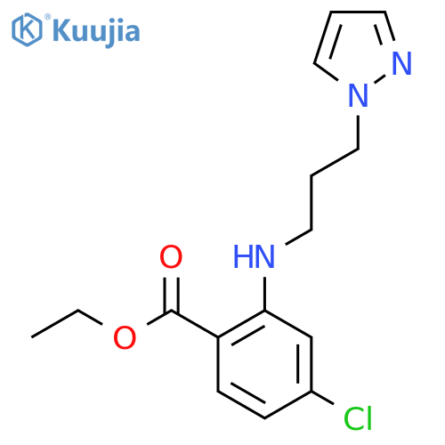 ethyl 4-chloro-2-{[3-(1H-pyrazol-1-yl)propyl]amino}benzoate structure