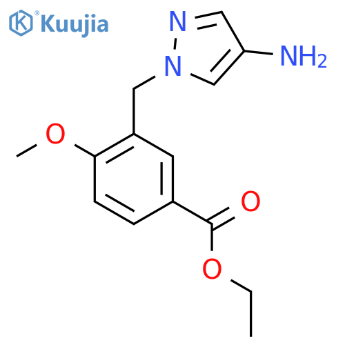 ethyl 3-[(4-amino-1H-pyrazol-1-yl)methyl]-4-methoxybenzoate structure