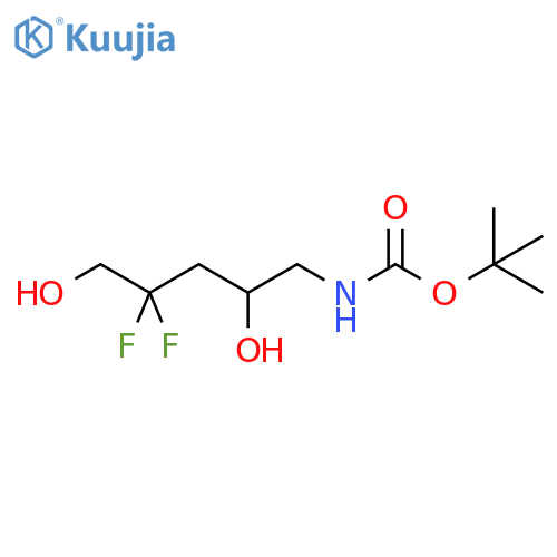 tert-butyl N-(4,4-difluoro-2,5-dihydroxypentyl)carbamate structure