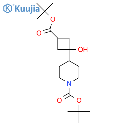 tert-butyl 4-(1s,3s)-3-(tert-butoxy)carbonyl-1-hydroxycyclobutylpiperidine-1-carboxylate structure