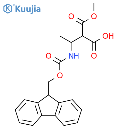 3-({(9H-fluoren-9-yl)methoxycarbonyl}amino)-2-(methoxycarbonyl)butanoic acid structure