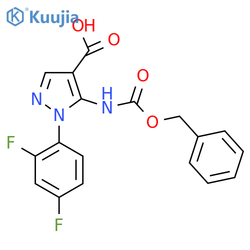 5-{(benzyloxy)carbonylamino}-1-(2,4-difluorophenyl)-1H-pyrazole-4-carboxylic acid structure