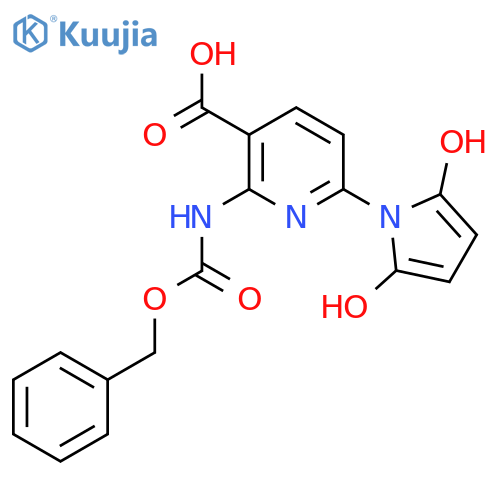 2-{(benzyloxy)carbonylamino}-6-(2,5-dihydroxy-1H-pyrrol-1-yl)pyridine-3-carboxylic acid structure
