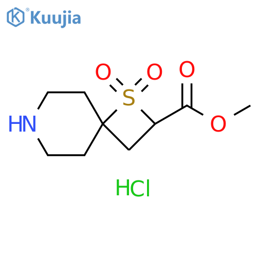 methyl 1,1-dioxo-1lambda6-thia-7-azaspiro3.5nonane-2-carboxylate hydrochloride structure