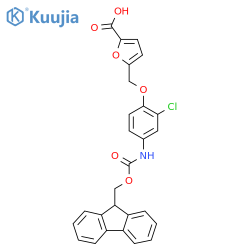 5-{[2-chloro-4-({[(9H-fluoren-9-yl)methoxy]carbonyl}amino)phenoxy]methyl}furan-2-carboxylic acid structure