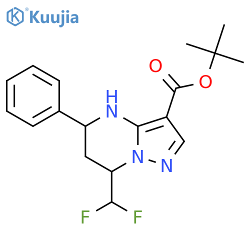 tert-butyl 7-(difluoromethyl)-5-phenyl-4H,5H,6H,7H-pyrazolo[1,5-a]pyrimidine-3-carboxylate structure