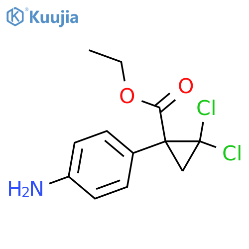 Ethyl 1-(4-aminophenyl)-2,2-dichlorocyclopropane-1-carboxylate structure