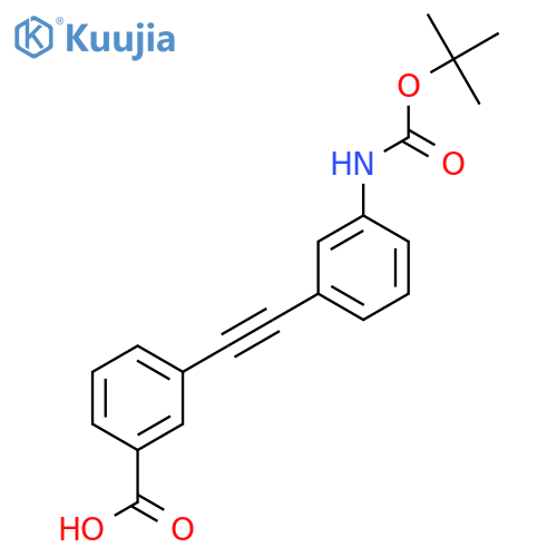 3-2-(3-{(tert-butoxy)carbonylamino}phenyl)ethynylbenzoic acid structure