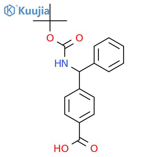 4-({(tert-butoxy)carbonylamino}(phenyl)methyl)benzoic acid structure