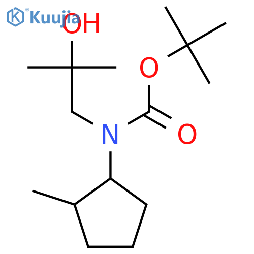 tert-butyl N-(2-hydroxy-2-methylpropyl)-N-(2-methylcyclopentyl)carbamate structure