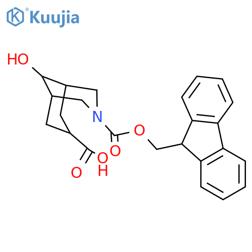 3-{(9H-fluoren-9-yl)methoxycarbonyl}-9-hydroxy-3-azabicyclo3.3.1nonane-7-carboxylic acid structure