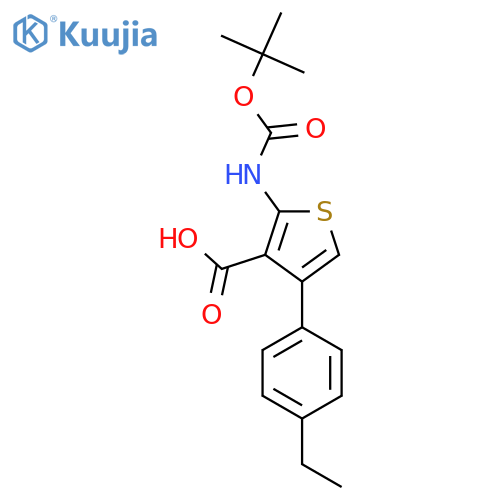 2-{(tert-butoxy)carbonylamino}-4-(4-ethylphenyl)thiophene-3-carboxylic acid structure