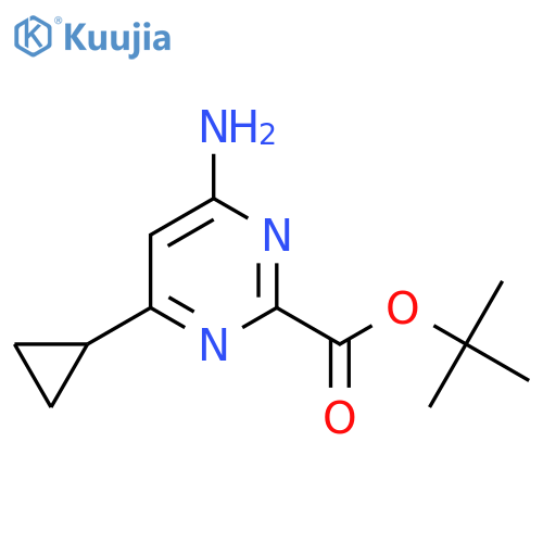 Tert-butyl 4-amino-6-cyclopropylpyrimidine-2-carboxylate structure