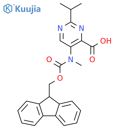 5-({(9H-fluoren-9-yl)methoxycarbonyl}(methyl)amino)-2-(propan-2-yl)pyrimidine-4-carboxylic acid structure