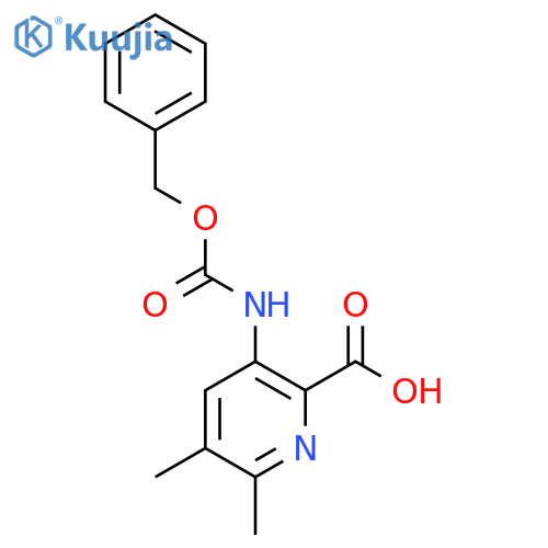 3-{(benzyloxy)carbonylamino}-5,6-dimethylpyridine-2-carboxylic acid structure