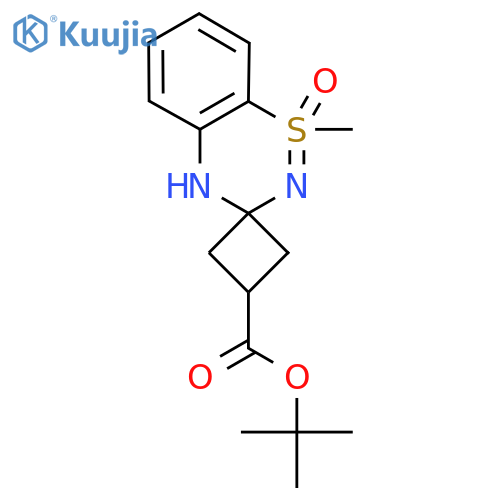 tert-butyl 1-methyl-1-oxo-4H-spiro1lambda6,2,4-benzothiadiazine-3,1'-cyclobutane-3'-carboxylate structure
