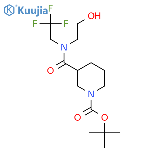 tert-butyl 3-(2-hydroxyethyl)(2,2,2-trifluoroethyl)carbamoylpiperidine-1-carboxylate structure
