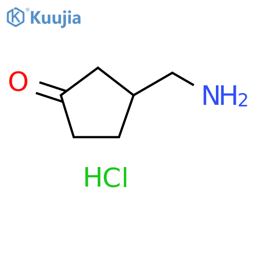 3-(aminomethyl)cyclopentan-1-one hydrochloride structure