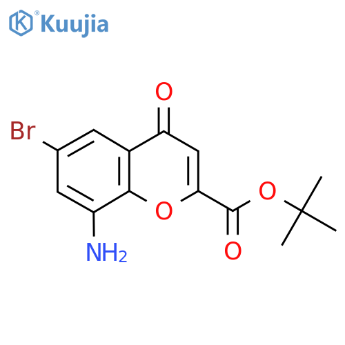 tert-butyl 8-amino-6-bromo-4-oxo-4H-chromene-2-carboxylate structure