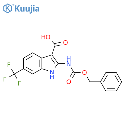 2-{(benzyloxy)carbonylamino}-6-(trifluoromethyl)-1H-indole-3-carboxylic acid structure