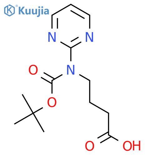 4-{(tert-butoxy)carbonyl(pyrimidin-2-yl)amino}butanoic acid structure