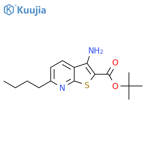 tert-butyl 3-amino-6-butylthieno2,3-bpyridine-2-carboxylate structure