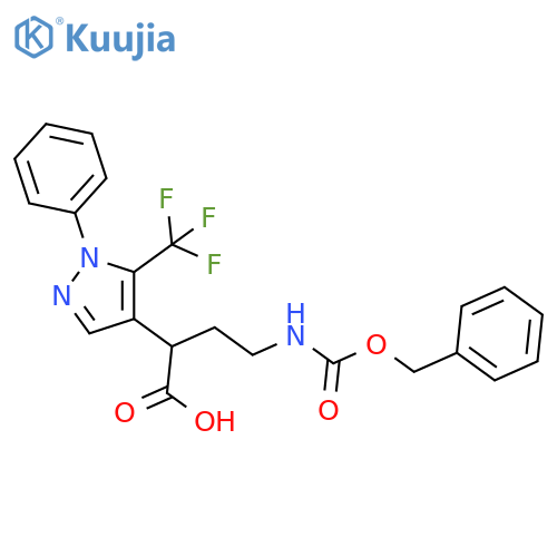 4-{[(benzyloxy)carbonyl]amino}-2-[1-phenyl-5-(trifluoromethyl)-1H-pyrazol-4-yl]butanoic acid structure