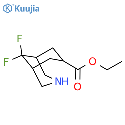 ethyl 9,9-difluoro-3-azabicyclo3.3.1nonane-7-carboxylate structure