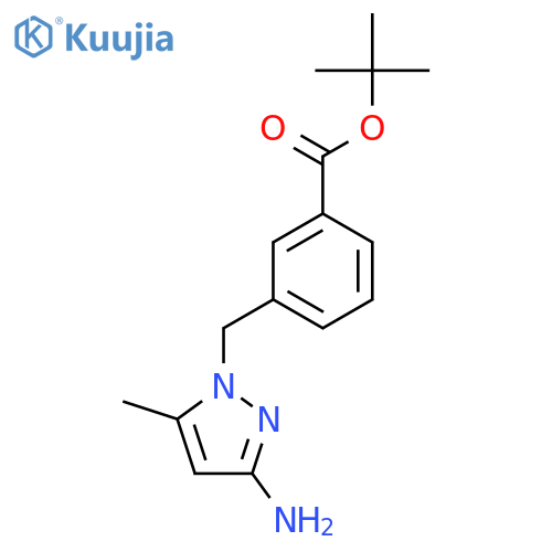 tert-butyl 3-(3-amino-5-methyl-1H-pyrazol-1-yl)methylbenzoate structure