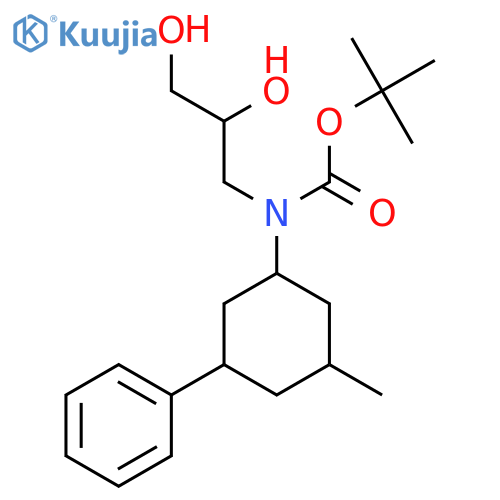 tert-butyl N-(2,3-dihydroxypropyl)-N-(3-methyl-5-phenylcyclohexyl)carbamate structure