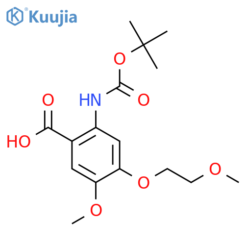 2-{(tert-butoxy)carbonylamino}-5-methoxy-4-(2-methoxyethoxy)benzoic acid structure