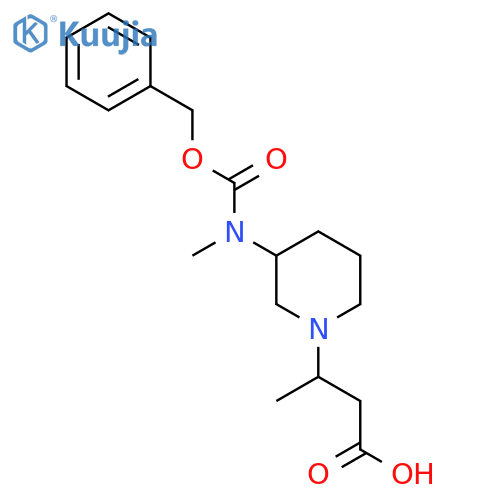 3-(3-{(benzyloxy)carbonyl(methyl)amino}piperidin-1-yl)butanoic acid structure