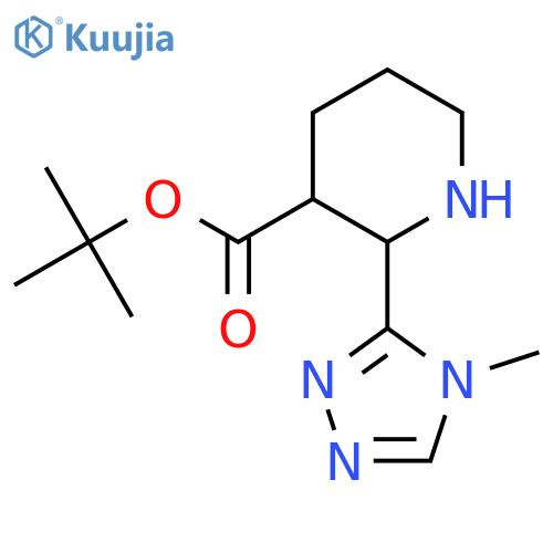 tert-butyl 2-(4-methyl-4H-1,2,4-triazol-3-yl)piperidine-3-carboxylate structure