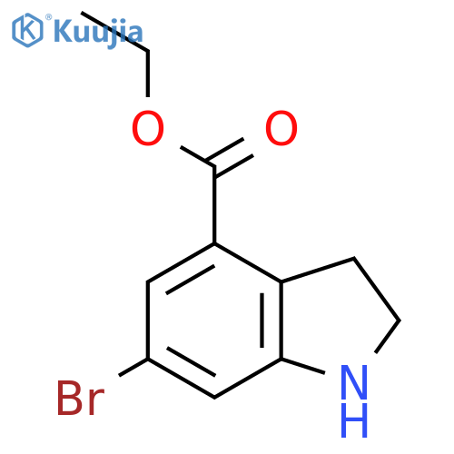 ethyl 6-bromo-2,3-dihydro-1H-indole-4-carboxylate structure