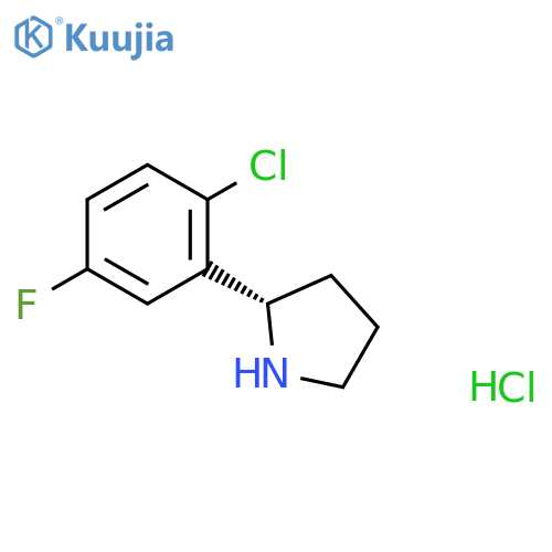 (S)-2-(2-chloro-5-fluorophenyl)pyrrolidine hydrochloride structure