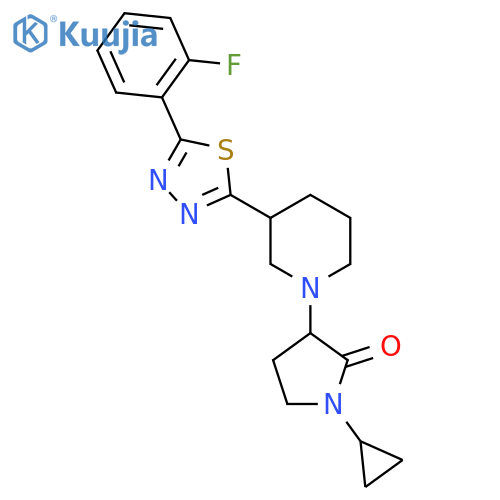 1-Cyclopropyl-3-{3-[5-(2-fluorophenyl)-1,3,4-thiadiazol-2-yl]piperidin-1-yl}pyrrolidin-2-one structure