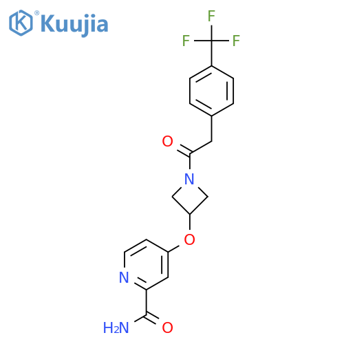 4-[(1-{2-[4-(Trifluoromethyl)phenyl]acetyl}azetidin-3-yl)oxy]pyridine-2-carboxamide structure