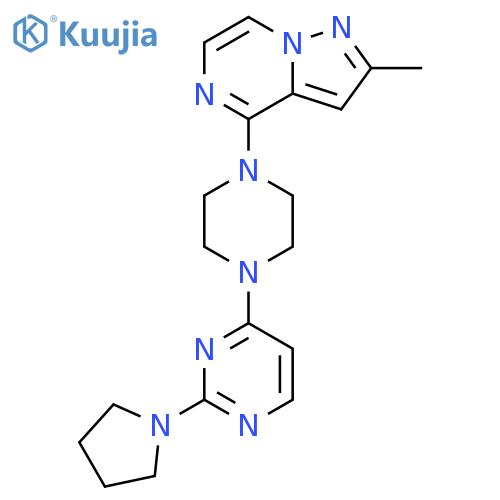 4-(4-{2-methylpyrazolo[1,5-a]pyrazin-4-yl}piperazin-1-yl)-2-(pyrrolidin-1-yl)pyrimidine structure