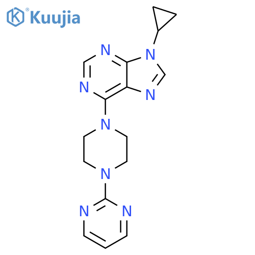 9-cyclopropyl-6-[4-(pyrimidin-2-yl)piperazin-1-yl]-9H-purine structure