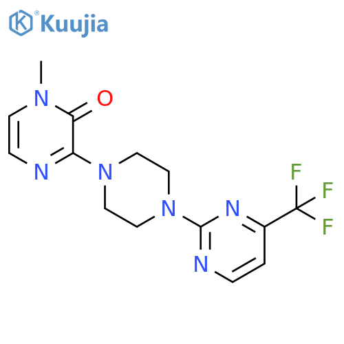 1-methyl-3-{4-[4-(trifluoromethyl)pyrimidin-2-yl]piperazin-1-yl}-1,2-dihydropyrazin-2-one structure