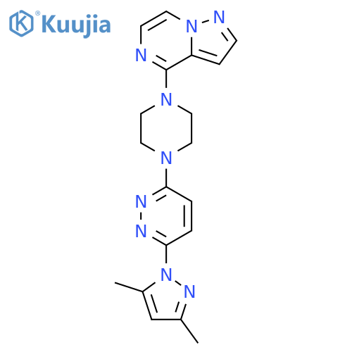 3-(3,5-dimethyl-1H-pyrazol-1-yl)-6-(4-{pyrazolo[1,5-a]pyrazin-4-yl}piperazin-1-yl)pyridazine structure