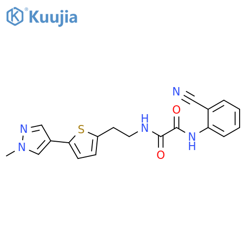 N'-(2-cyanophenyl)-N-{2-[5-(1-methyl-1H-pyrazol-4-yl)thiophen-2-yl]ethyl}ethanediamide structure